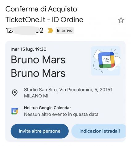 Biglietto Prato GOLD CIRCLE BRUNO MARS Milano san siro 15/07/2025 x1 - Foto 2