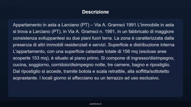 Immobile in asta di 156 m² con più di 5 locali e box auto in vendita a Larciano - Foto 17