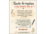 Parole da regalare o da tenere con sé