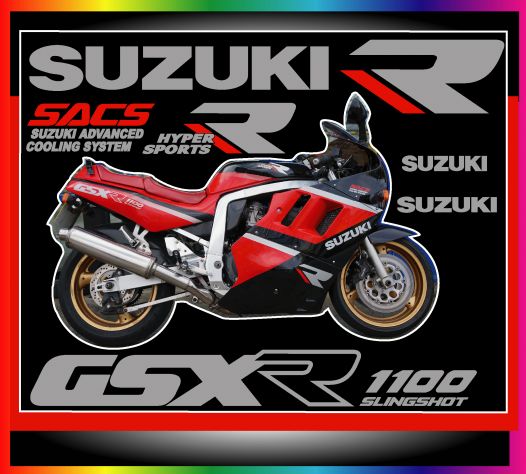 ADESIVI SUZUKI GSX-R anno'89-SACS ADVANCED COOLING SYSTEM-KIT COMPLETO