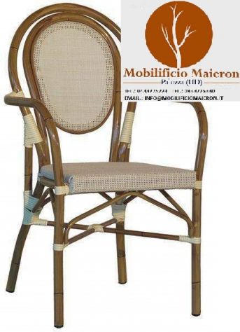 Sedie Per Ristornate In Alluminio Bamboo Arredo Esterno cod 8054/x