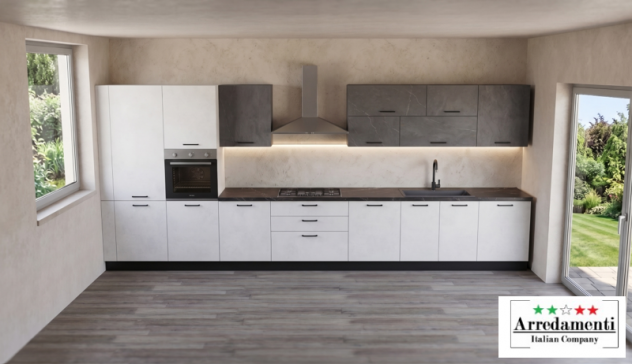 CUCINA NUOVA LINEARE CON ELETTRODOMESTICI CUCINE SU MISURA