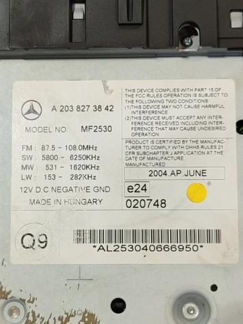 AUTORADIO MERCEDES Classe C Berlina W203 A2038273842 271946 (0004) - Foto 4