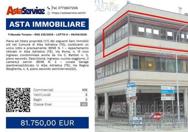 Tribunale Teramo - RGE 225/2025 - LOTTO U - Tribunale Teramo - RGE 225/2025 - LOTTO U - 09/09/2026