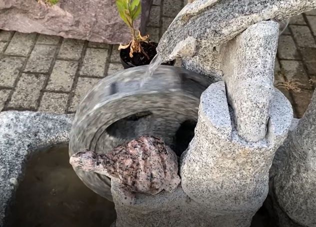 Fontana mulino ad acqua in pietra granito - Foto 3