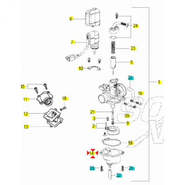 Vaschetta galleggiante carburatore scooter Guntner - 62344800 - Foto 4