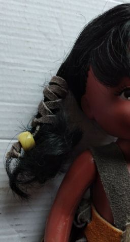 Vintage HAWAIAN DOLLS bambolina anni 60 vestita da indiana made hong kong - Foto 9