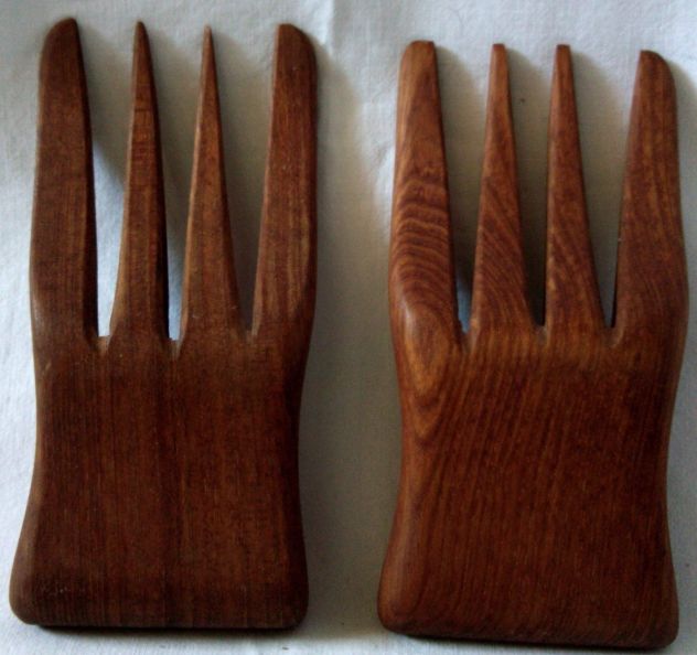 Posate in legno massello per insalata