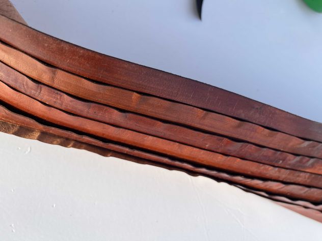 T44 Fascia in pelle a vegetale anilina brandy H 10,5 cm - L 4 mt - Foto 5