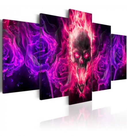 Quadro con teschio cm. 100x50 e 200x100 viola - ARREDALACASA
