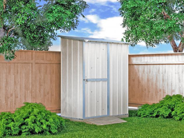 Box in Acciaio Zincato Casetta da Giardino in Lamiera 1.55 x 1.00 m x h1.92 m - 50 KG – 1,55 metri quadri – BIANCO - Foto 5