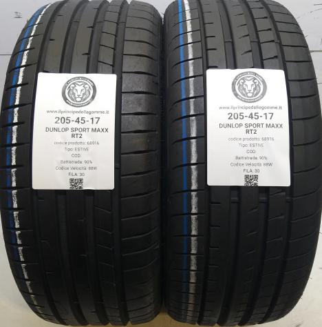 2 GOMME 205 45 17 DUNLOP A68916