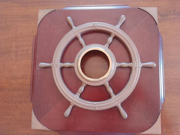 Scultura Antica Nautica Timone Mogano Bronzo - Foto 9