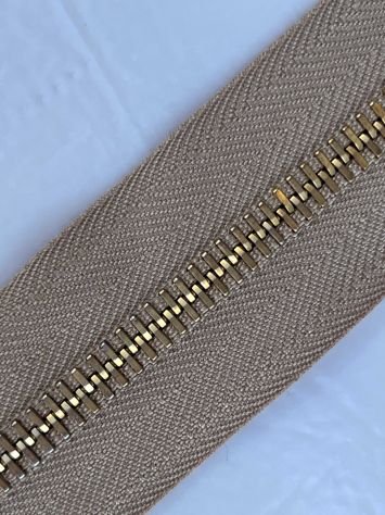 X72 Cerniere Lampo Zip metallo OPTI senza tiretto cm 43 Nocciola – Pz. 40 - Foto 4