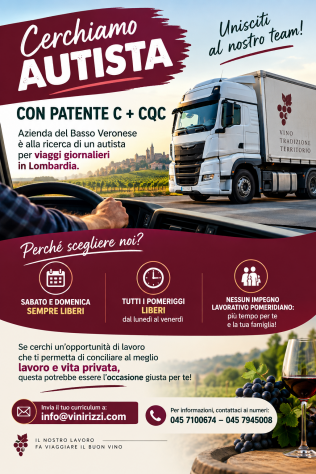 🚛 CERCHIAMO AUTISTA CON PATENTE C + CQC – BASSO VERONESE