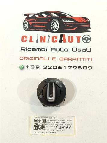 INTERRUTTORE COMANDO LUCI VOLKSWAGEN Scirocco Serie (137) 3C8941431N CAWB (0814)