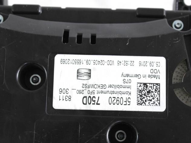 04E907309BH KIT ACCENSIONE AVVIAMENTO SEAT LEON FR 1.4 B 92KW 6M 5P (2016) RICAMBIO USATO CON CENTRALINA MOTORE, QUADRO STRUMENTI, BLOCCHETTO ACCENSIO - Foto 10