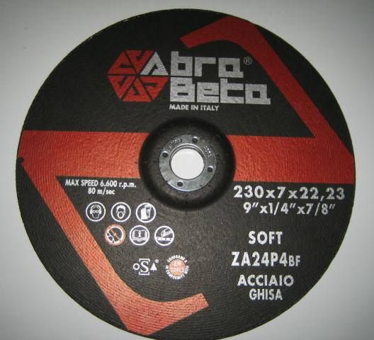 Dischi mola Abra Beta diametro 230 in zirconio alte prestazioni.