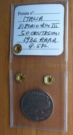 MONETA DA 50 CENTESIMI REGNO VITT. EMANUELE III° DEL 1936 PERIZIATA QSPL - - Foto 2