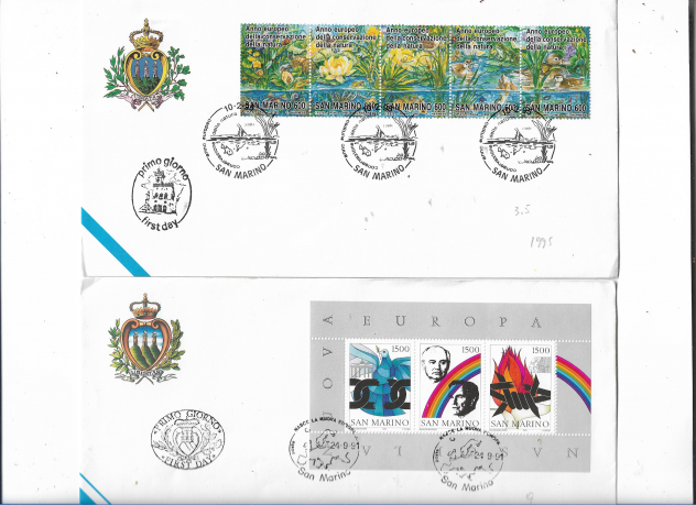 1964/1995 SAN MARINO N 80 FRANCOBOLLI USATI SU 28 BUSTE FDC - Foto 9