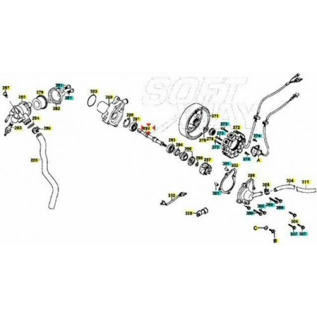 Albero pompa acqua Kymco Dink e B&W 00129977 - Foto 3
