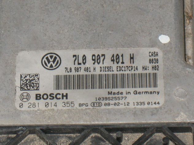 0281014355 ECU AUDI Q7 VW TOUAREG 3.0 EDC 17CP14-2.40 0281014355 7L0907401H - Foto 2