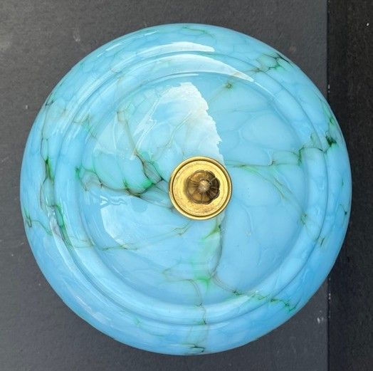 Lampada da Tavolo Con Vetro Blu Marmorizzato - Foto 3