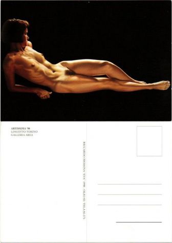 Cartolina Ufficiale di Artissima '98 Riccardo Messina Donna Nuda