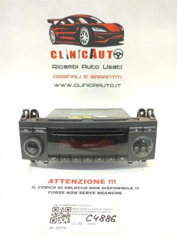AUTORADIO MERCEDES Classe B W245 1° Serie A1698200386 (0511)