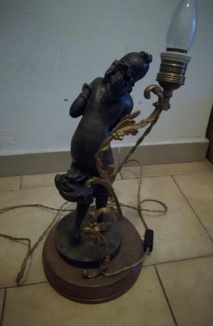 Lampada con bronzo a cera persa - Periodo art deco francese - Foto 5