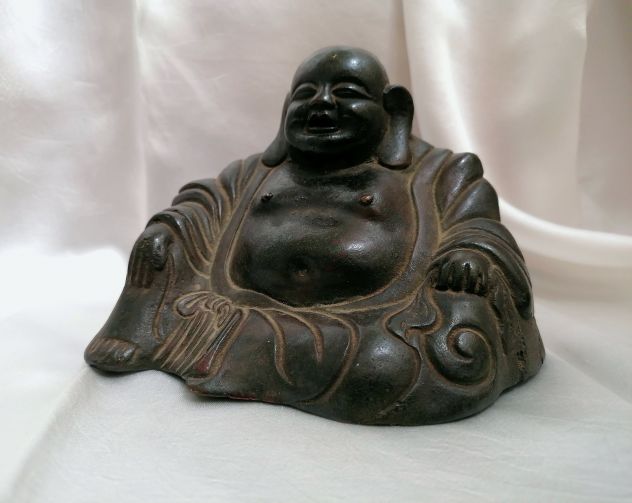RARO ANTICO BUDDHA CINESE IN BRONZO, EPOCA FINE 1800 / INIZIO 1900. - Foto 3