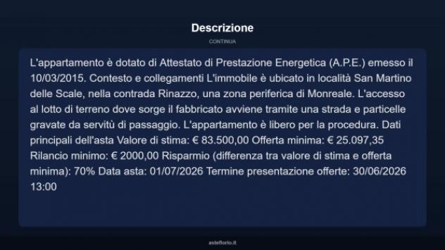 Immobile in asta di 160 m² con più di 5 locali in vendita a Monreale - Foto 13