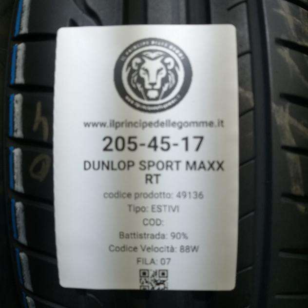 2 GOMME 205 45 17 DUNLOP A49136