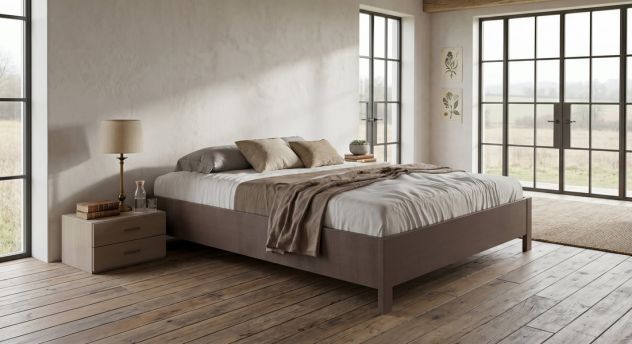 letto sommier matrimoniale abete con comodini
