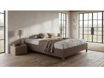 letto sommier matrimoniale abete con comodini