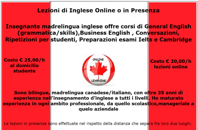 Inglese online oppure di presenza