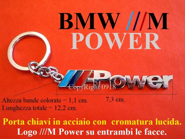 BMW M POWER X1 X5 Z4 Portachiavi chiavi in metallo cromato con scatola regalo - Foto 2
