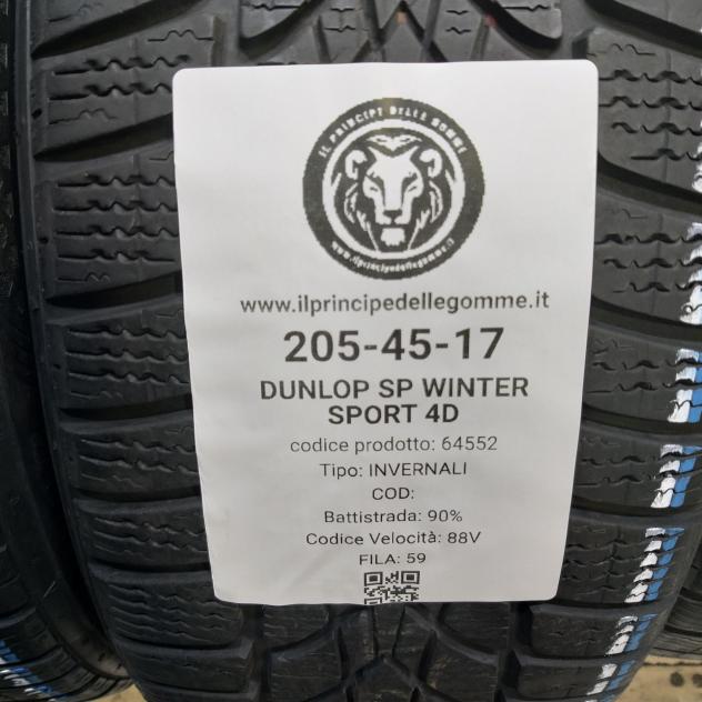 4 GOMME 205 45 17 DUNLOP A64552 - Foto 2