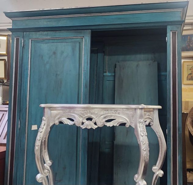 VENDO GRANDE MOBILE ARMADIO ANTICO LACCATO STILE SHABBY CHIC - Foto 3