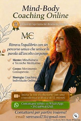Mind-Body Coaching Online: Superare Ansia, Stress e Stanchezza con il metodo MC