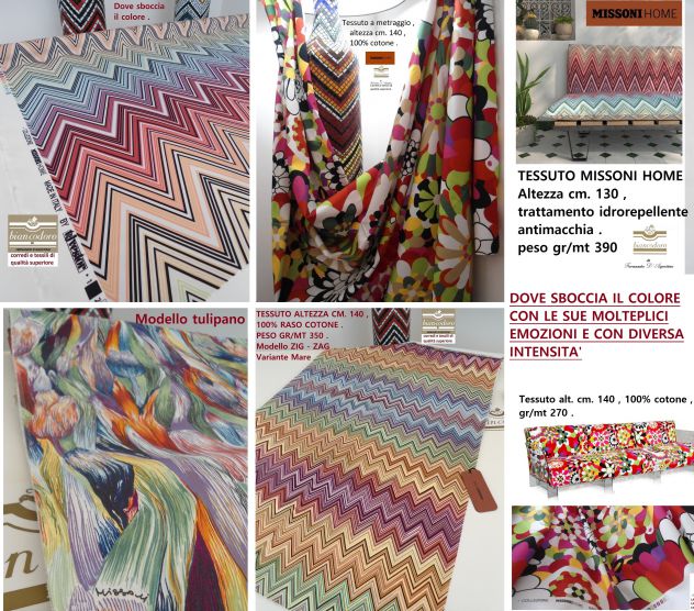 MISSONI TESSUTI ARREDAMENTO TENDAGGI TAPPEZZERIA 6 MODELLI 3 prezzi