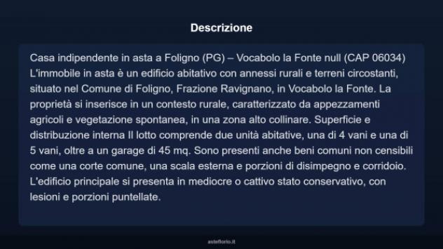 Immobile in asta di 45 m² con più di 5 locali e box auto in vendita a Foligno - Foto 3