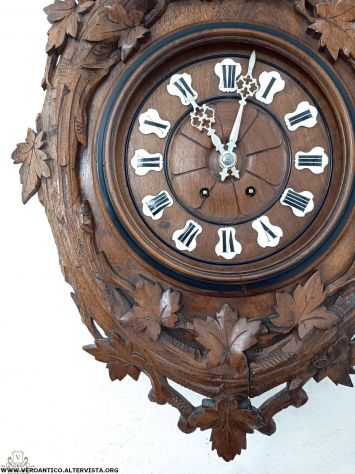 176333 Antico orologio a pendolo Foresta Nera - Foto 6