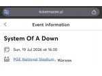 Biglietti concerto Polonia System Of A DowN