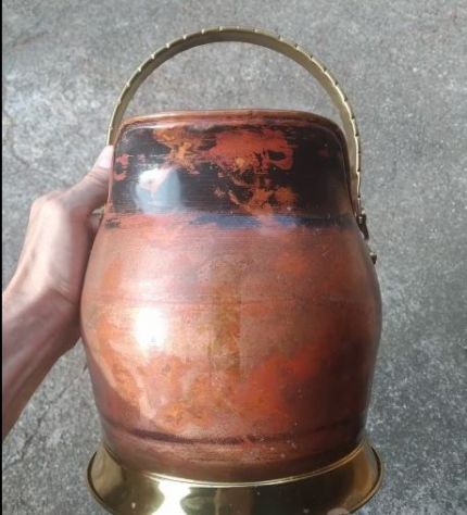 Secchiello vaso in Rame e Ottone - Foto 4