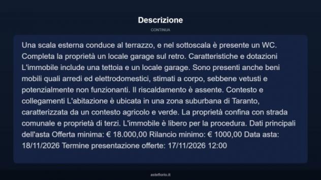 Immobile in asta di 155 m² con più di 5 locali e box auto in vendita a Taranto - Foto 18
