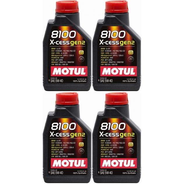 4 Litri Olio Motore MOTUL 8100 X CESS GEN2 5W40 Olio Sintetico