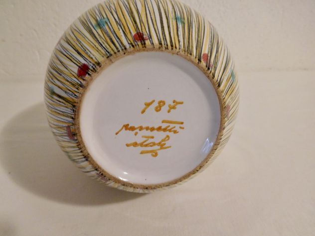 Vaso firmato ROMETTI anni '50 in ceramica modellata e dipinta a mano - Foto 3