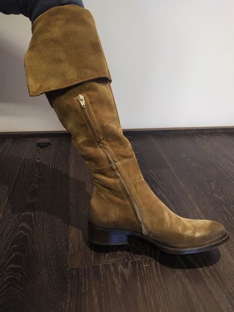 Stivali in nabuk beige - Foto 5