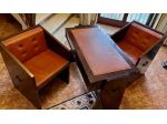 Scrivania + 2  poltrone vintage 1970 stile marina